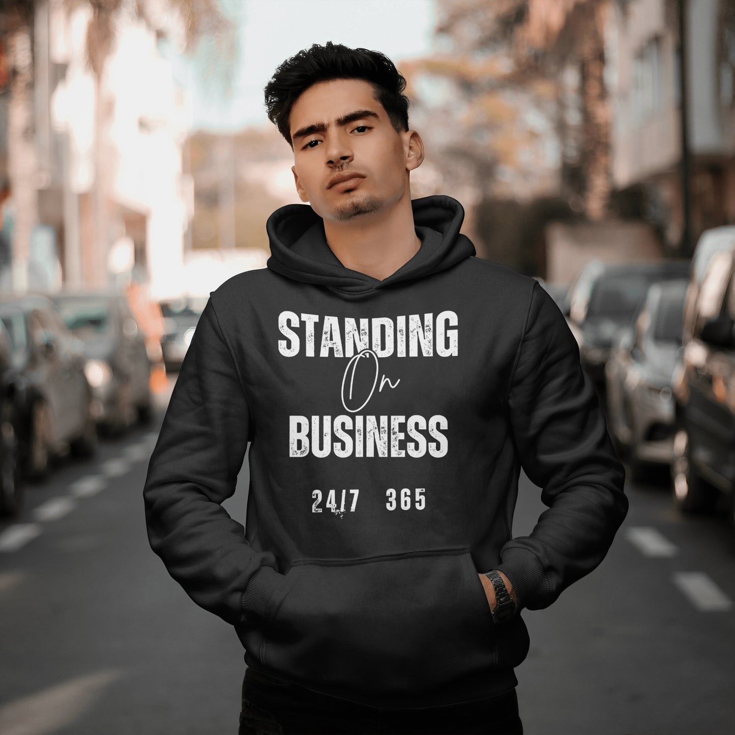 Black Standing On Business Custom Hoodie