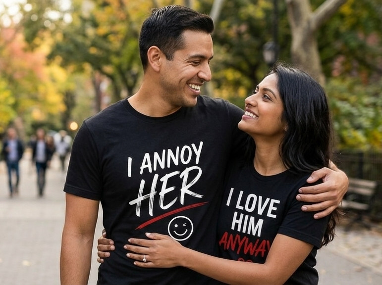 Couples Set- I Annoy Her/ I Love Him Anyways T-shirt